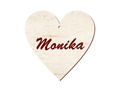 Zawieszka drewniana serce z imieniem na walentynki - 5 cm - 1 szt.