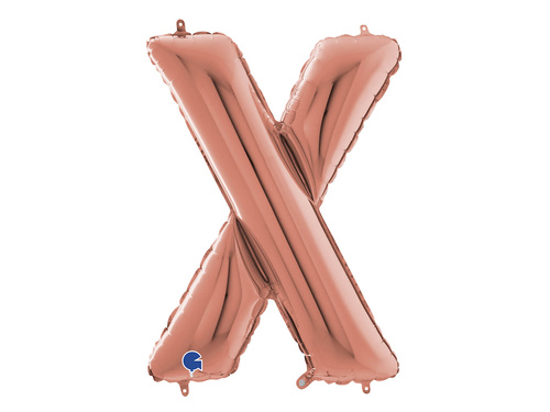 Balon foliowy litera X różowe złoto - 66 cm - 1 szt.