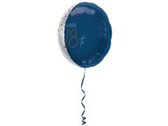 Balon foliowy granatowy Happy 18th - 45 cm - 1 szt.