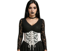 Biały gorset w motyle wiązany - 1 szt.