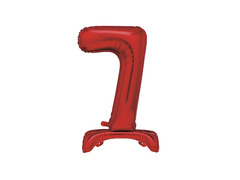 Balon foliowy stojący cyfra 7 czerwony - 76 cm - 1szt.