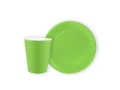 Zestaw kubeczki i talerzyki papierowe jasnozielone - 24 szt.