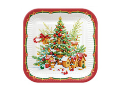 Talerzyki papierowe Bożonarodzeniowe - 23 cm - 8 szt.