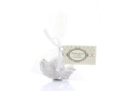 Aniołek gipsowy z białą kokardką - 1 szt.