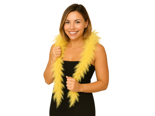 Boa z piór - żółte - 180 cm