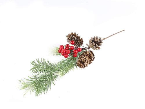 Dekoracja gałązka świąteczna - 33 cm - 1 szt.