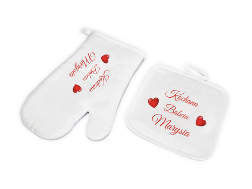 Zestaw kuchenny personalizowany Rękawica i Łapka na dzień babci