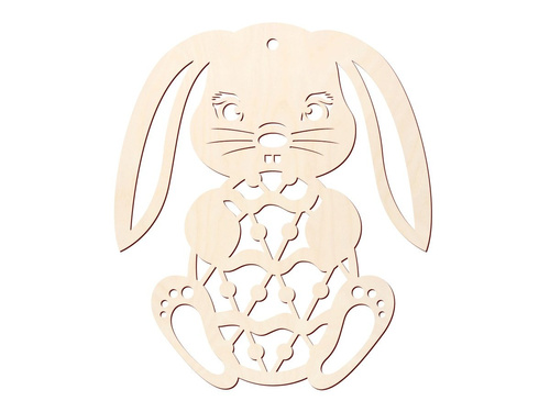 Zawieszka drewniana Zajączek - 10 cm - 1 szt.