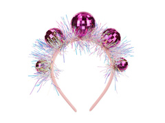 Opaska na głowę Kule Disco różowe - 1 szt.