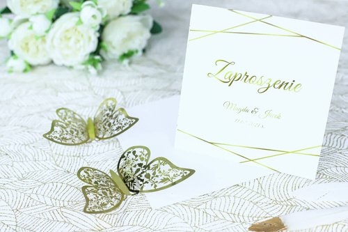 Zaproszenie personalizowane na ślub z kopertą - 6 szt.