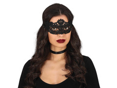 Maska karnawałowa koronkowa czarna - 1 szt.