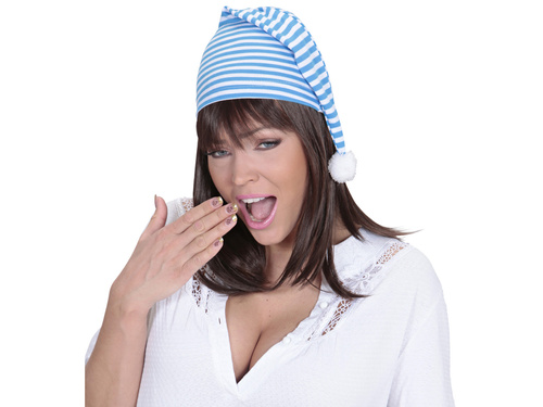 Czapka do spania biało-niebieska - 1 szt.