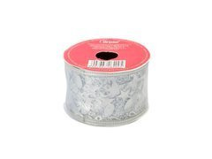 Taśma dekoracyjna na szpuli szeroka srebrna - 1 szt.