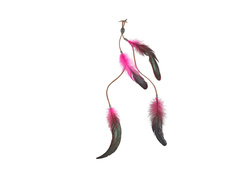 Różowa spinka z piórami