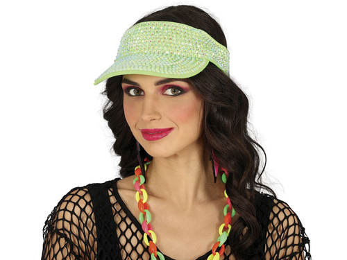 Daszek na głowę zielony z cyrkoniami - 1 szt.