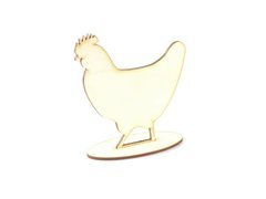 Drewniana kura na podstawce - 15 cm - 1 szt.