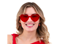 Okulary Serca - czerwone - 1 szt.