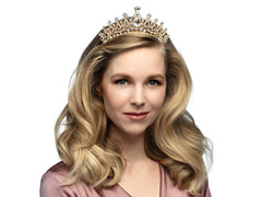 Metalowa tiara diadem różowo złoty - 1 szt.