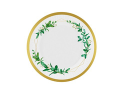 Talerzyki papierowe z listkami - 18 cm - 6 szt.