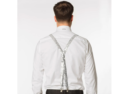 Srebrny cekinowy zestaw dodatków