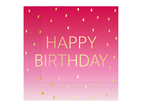 Serwetki urodzinowe Happy Birthday - 33 cm - 20 szt.