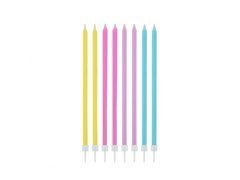 Świeczki urodzinowe pastelowe - 14,5 cm - 16 szt.