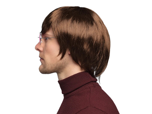 Brązowa męska peruka - 1 szt.