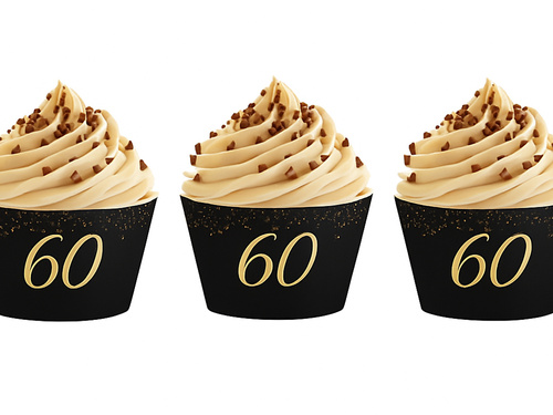 Papilotki na babeczki Sparkling na sześćdziesiąte urodziny - 6 szt.