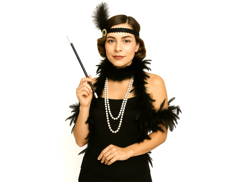 Zestaw Retro Czarny z Boa