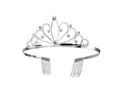 Metalowa tiara diadem srebrny - 1 szt.
