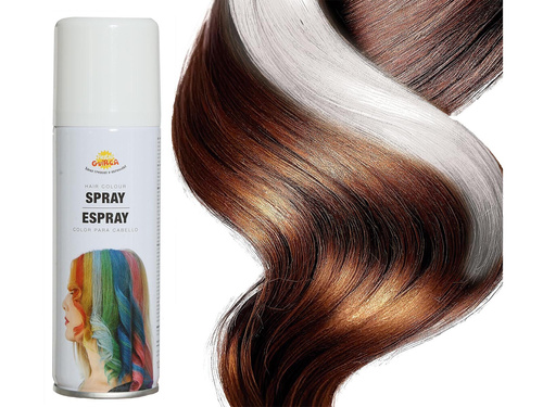 Zmywalny pastelowy spray do włosów 125 ml - biały