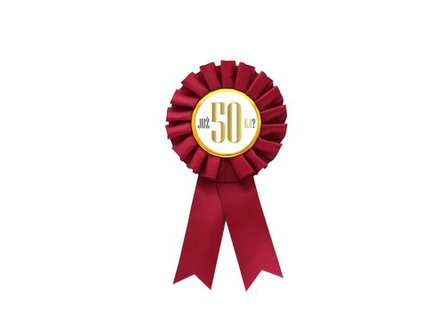 Kotylion Już 50-ka? bordowy - 1 szt.