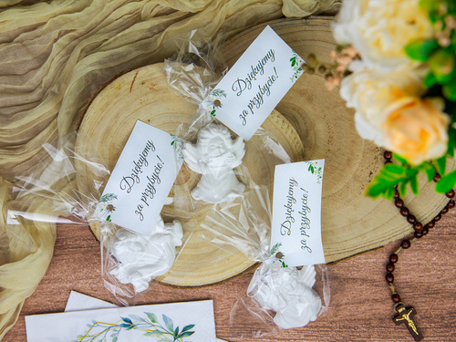 Aniołki gipsowe z podziękowaniem - 1 szt.