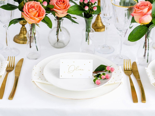 Wizytówki na stół Kropki - 9,5 x 5,5 cm - 10 szt.