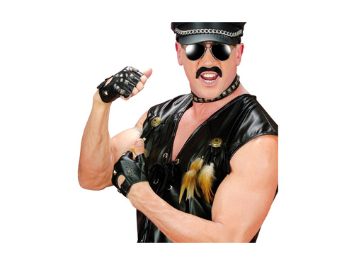 Skóropodobne rękawiczki nabijane ćwiekami bez palców