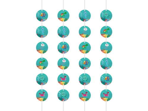 Dekoracja wisząca urodzinowa Podwodny Świat - 4 szt.