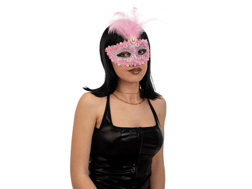 Maska karnawałowa różowa