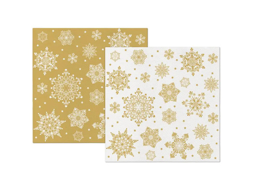 Serwetki bożonarodzeniowe Płatki śniegu - 40 cm - 12 szt.