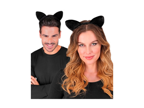 Opaska na głowę Kocie uszy z aksamitu