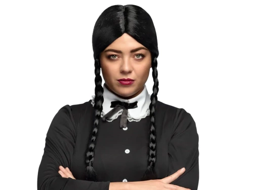 Peruka z czarnymi warkoczykami - 1 szt.