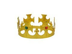 Korona Króla z klejnotami regulowana - złota - 1 szt.