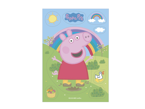Dekoracje na tort Świnka Peppa - 14,8 x 21 cm - 8 szt.