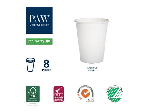 Kubeczki papierowe Jednorożec - 250 ml - 8 szt.