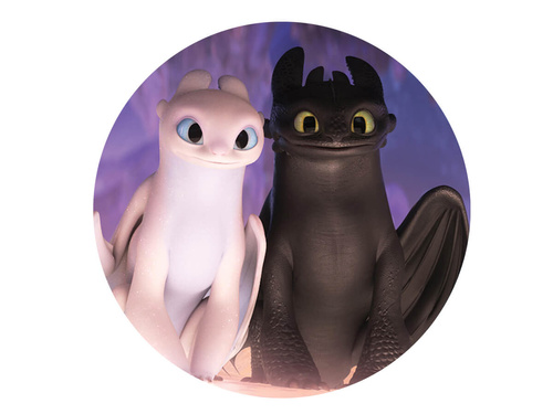 Dekoracyjny opłatek tortowy Jak wytresować smoka 3 - 20 cm