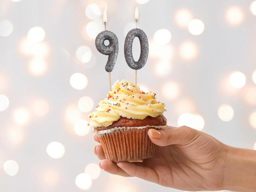 Świeczka cyferka brokatowa czarna - 9 - 1 szt.