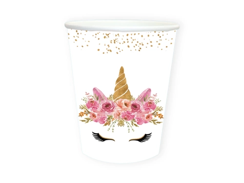 Kubeczki papierowe Jednorożec - 250 ml - 6 szt.