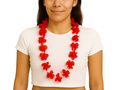 Naszyjnik hawajski czerwony - 100 cm - 1 szt.