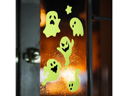 Naklejki żelowe na szybę fluorescencyjne Duchy - 1 komplet
