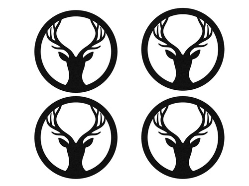 Podstawka pod kubek - Renifer - 10 cm - 4 szt.