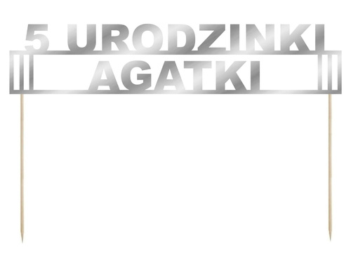 Topper papierowy na tort personalizowany na urodziny - 1 szt.